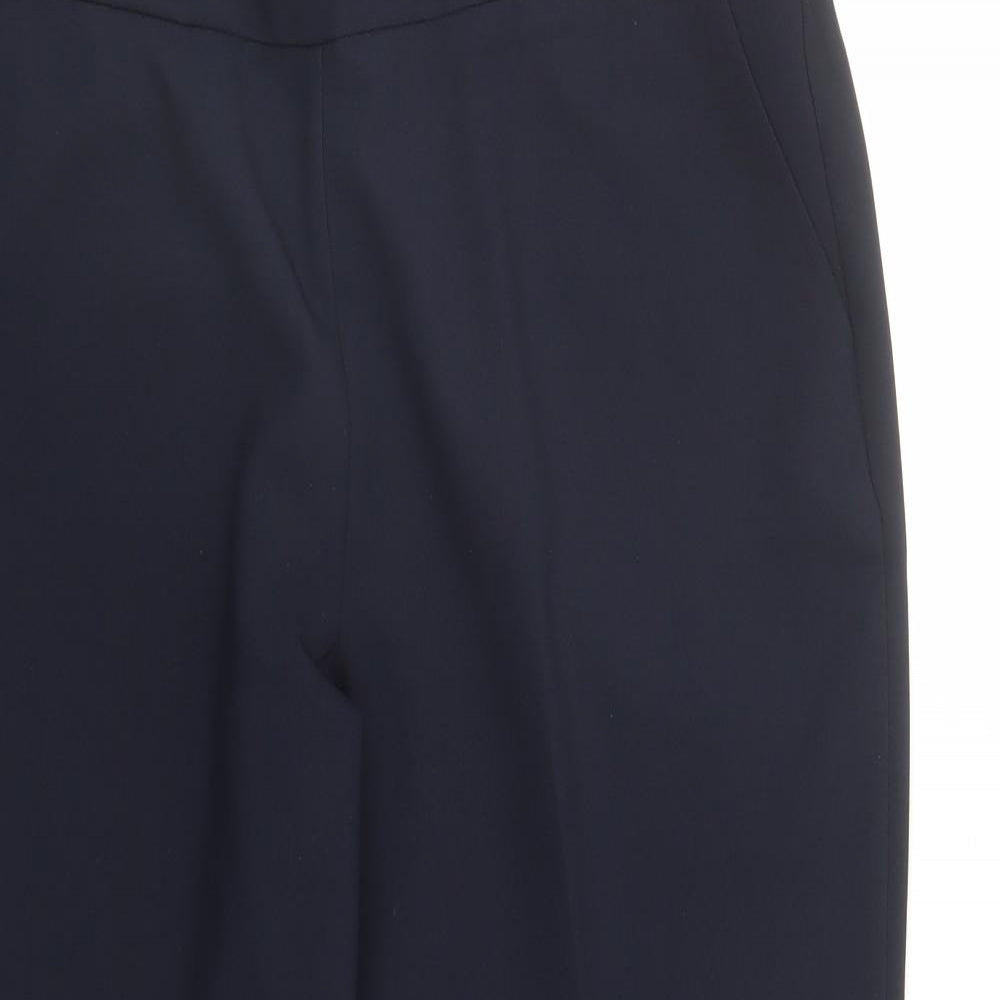 Bonmarché Womens Blue Polyester Trousers Size 14 L24 in Regular - Elasticated Waist