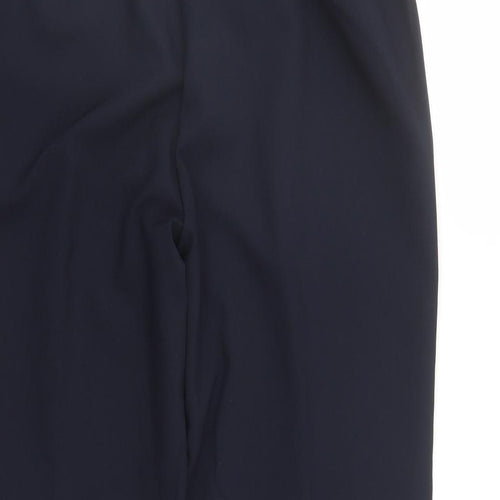 Bonmarché Womens Blue Polyester Trousers Size 14 L24 in Regular - Elasticated Waist