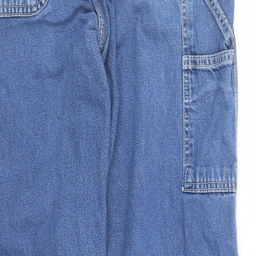 Carhartt Mens Blue Cotton Straight Jeans Size 30 in L29 in Regular Zip