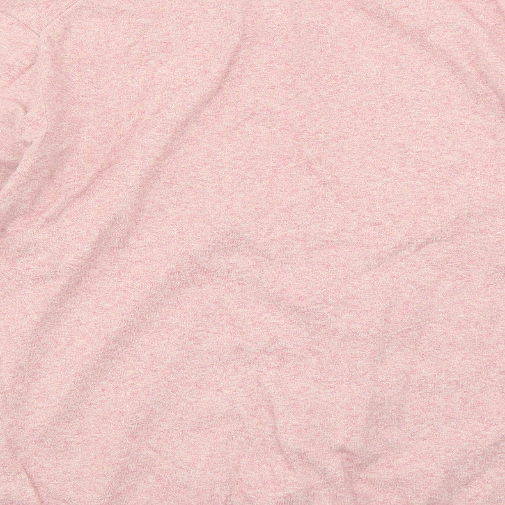 Marks and Spencer Mens Pink Cotton Polo Size L Collared Button