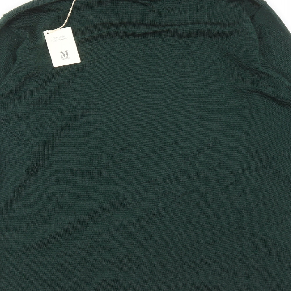 Marz Womens Green Roll Neck Wool Pullover Jumper Size 14