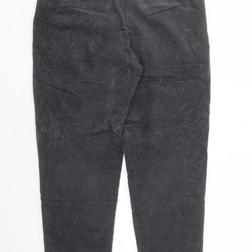H&M Mens Grey Cotton Trousers Size 34 in L27 in Regular Zip