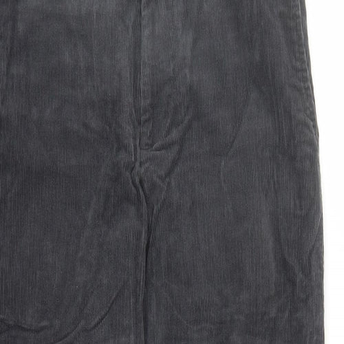 H&M Mens Grey Cotton Trousers Size 34 in L27 in Regular Zip