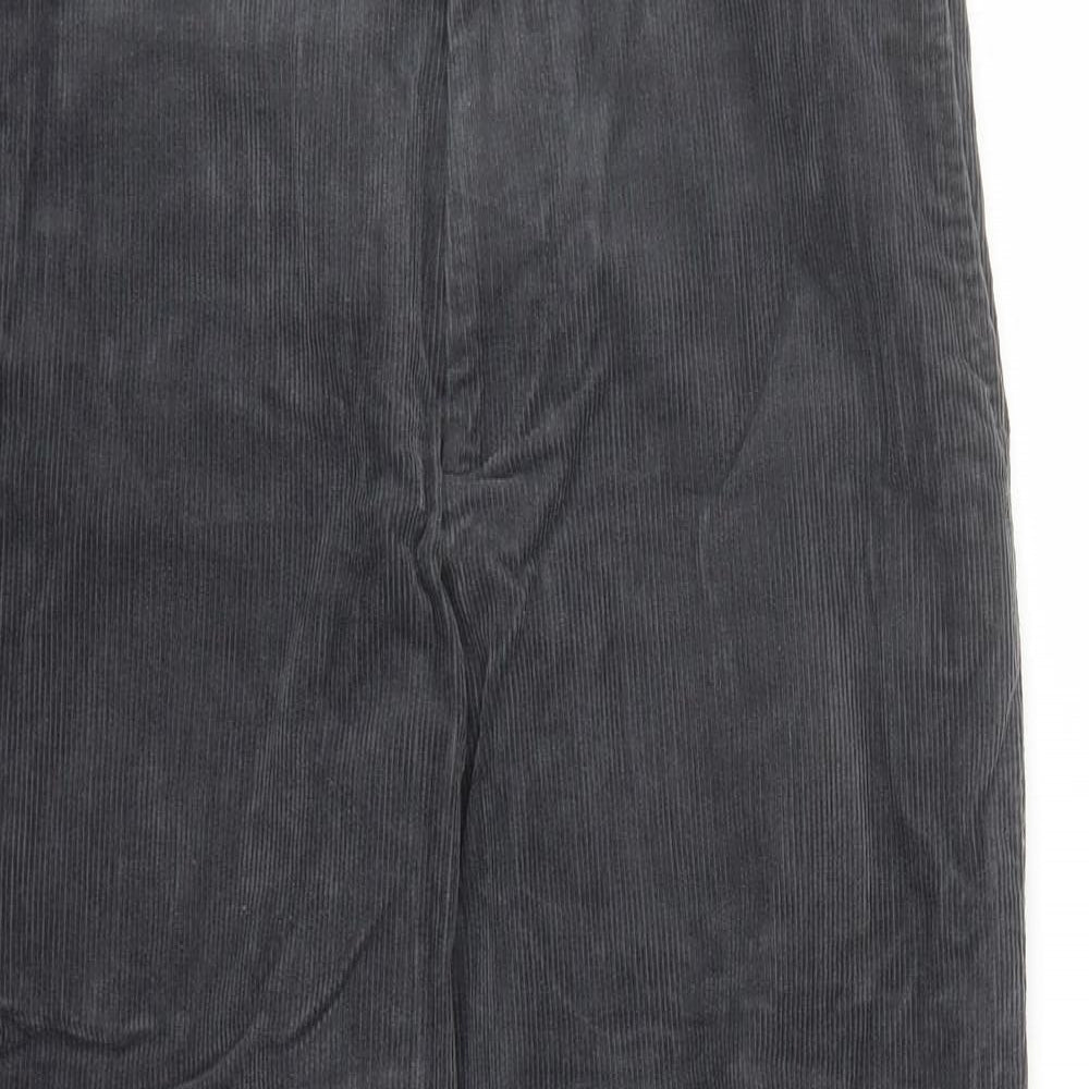 H&M Mens Grey Cotton Trousers Size 34 in L27 in Regular Zip