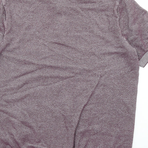 Limited Edition Mens Purple Cotton Polo Size L Collared Button
