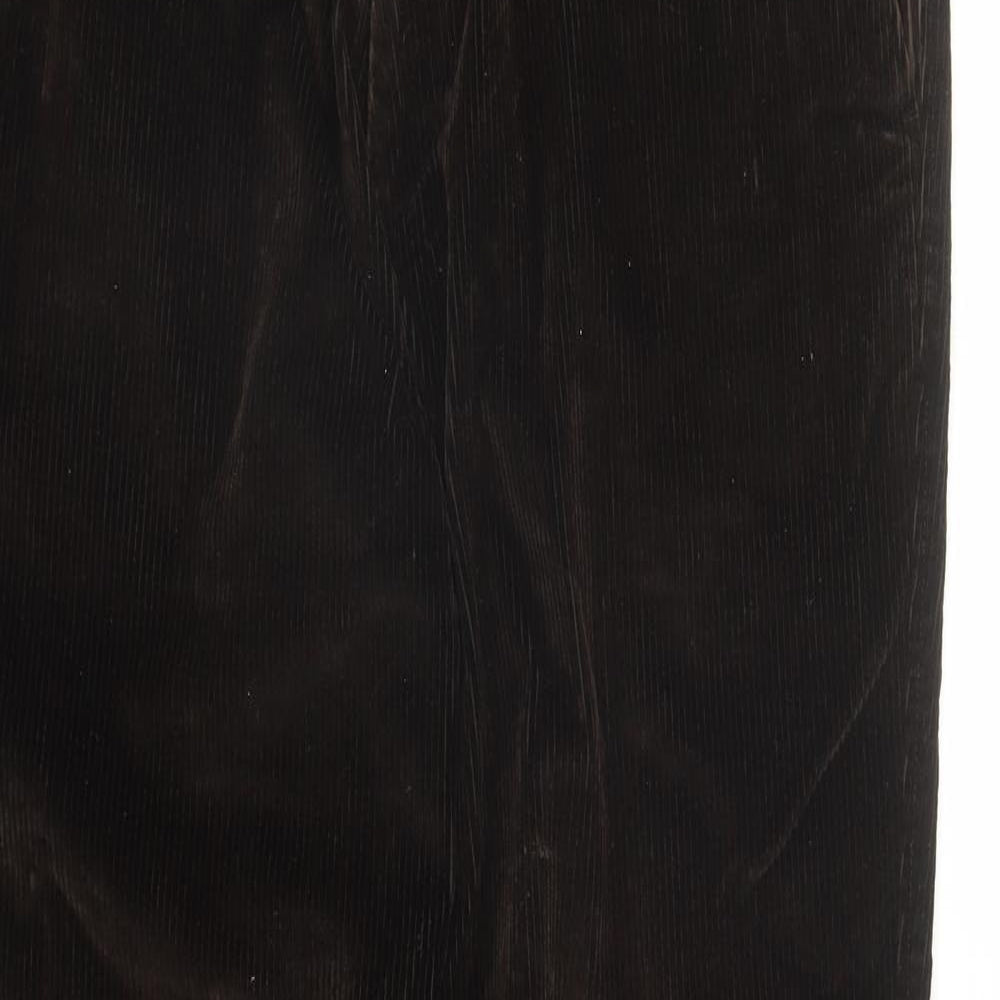 Marks and Spencer Mens Brown Cotton Trousers Size 34 in L33 in Regular Zip