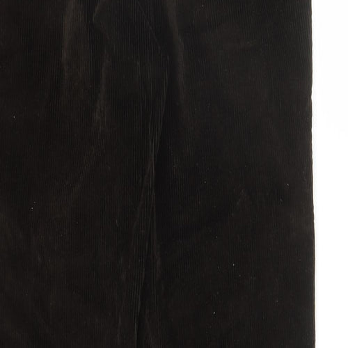 Marks and Spencer Mens Brown Cotton Trousers Size 34 in L33 in Regular Zip