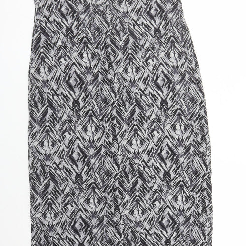Bonmarché Womens Grey Polyester A-Line Skirt Size 14 - Elasticated Waist