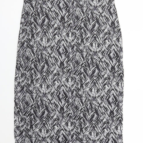 Bonmarché Womens Grey Polyester A-Line Skirt Size 14 - Elasticated Waist