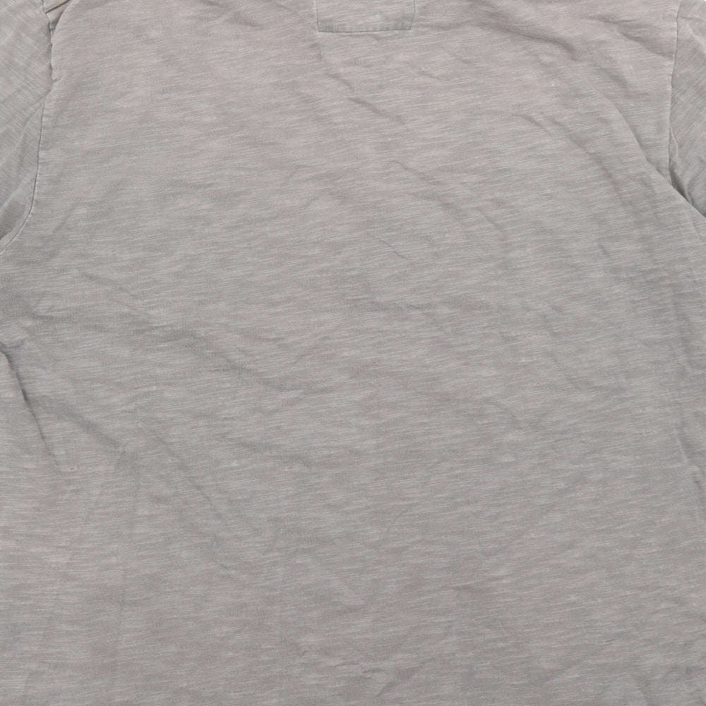 NEXT Mens Grey Cotton Polo Size L Collared Button