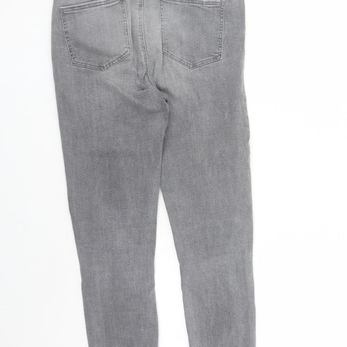Denim & Co. Womens Grey Cotton Skinny Jeans Size 12 L27 in Regular Zip