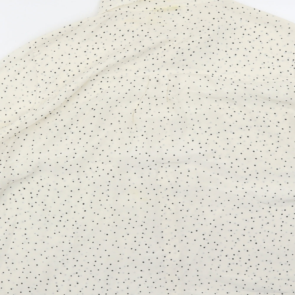 Boden Womens Ivory Polka Dot Silk Basic Button-Up Size 22 Collared