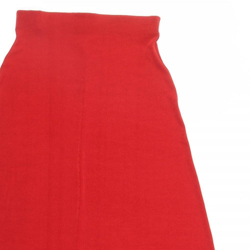 Richards Womens Red Polyester A-Line Skirt Size M - Elasticated Waist