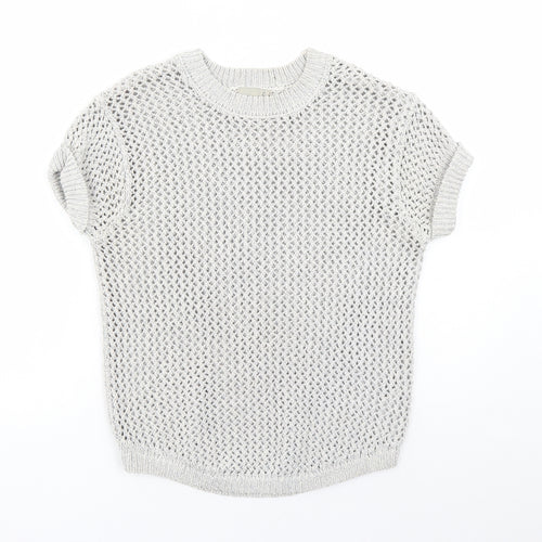ASOS Womens Silver Round Neck Cotton Pullover Jumper Size 8