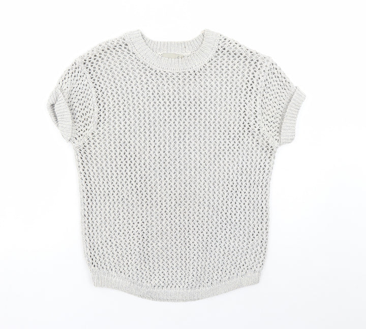 ASOS Womens Silver Round Neck Cotton Pullover Jumper Size 8