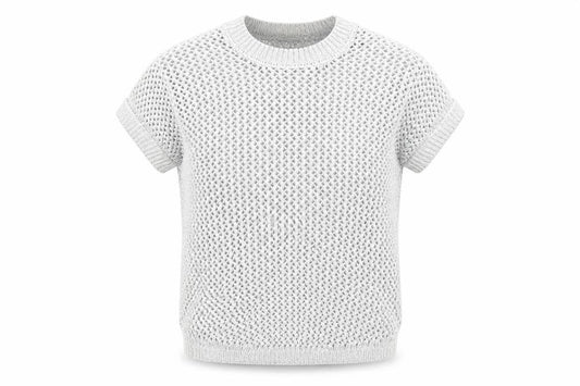 Front view of ASOS women’s silver round neck cotton jumper, size UK 8
