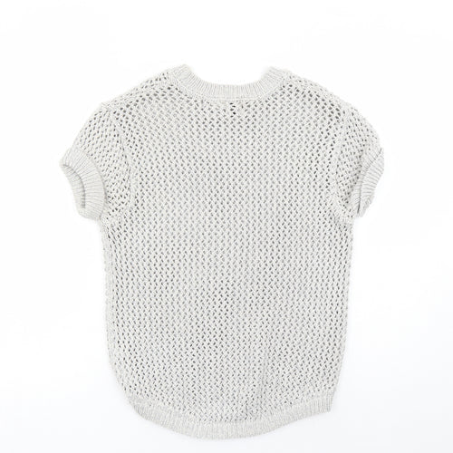 ASOS Womens Silver Round Neck Cotton Pullover Jumper Size 8