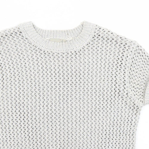 ASOS Womens Silver Round Neck Cotton Pullover Jumper Size 8