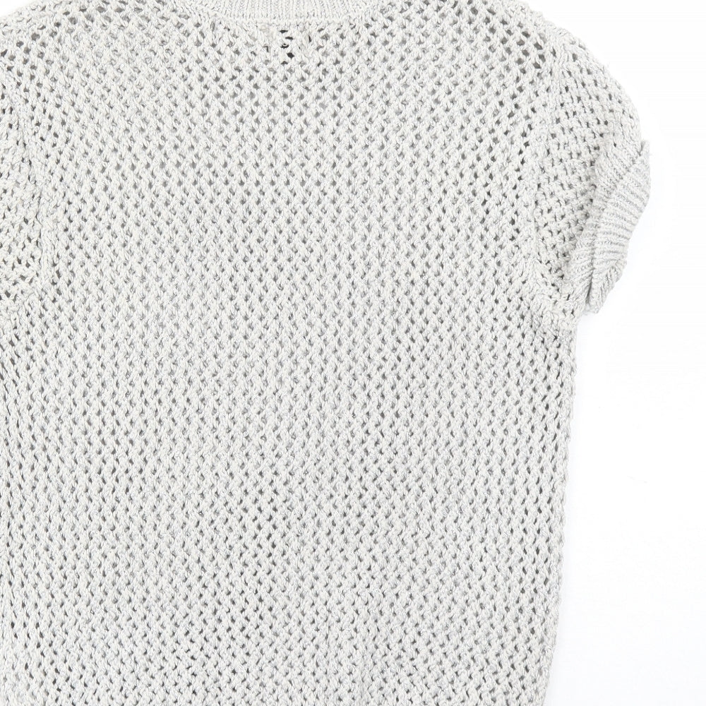 ASOS Womens Silver Round Neck Cotton Pullover Jumper Size 8