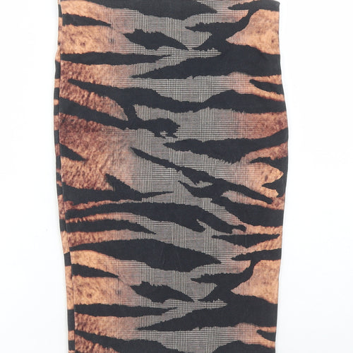 Alexander McQueen Womens Multicoloured Animal Print Cotton Bandage Skirt Size S Zip - Tiger Pattern