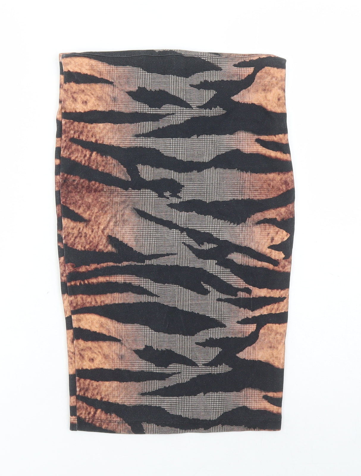Alexander McQueen Womens Multicoloured Animal Print Cotton Bandage Skirt Size S Zip - Tiger Pattern