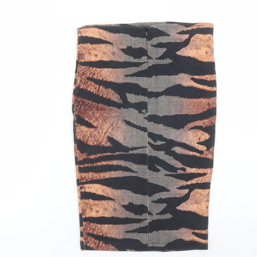 Alexander McQueen Womens Multicoloured Animal Print Cotton Bandage Skirt Size S Zip - Tiger Pattern
