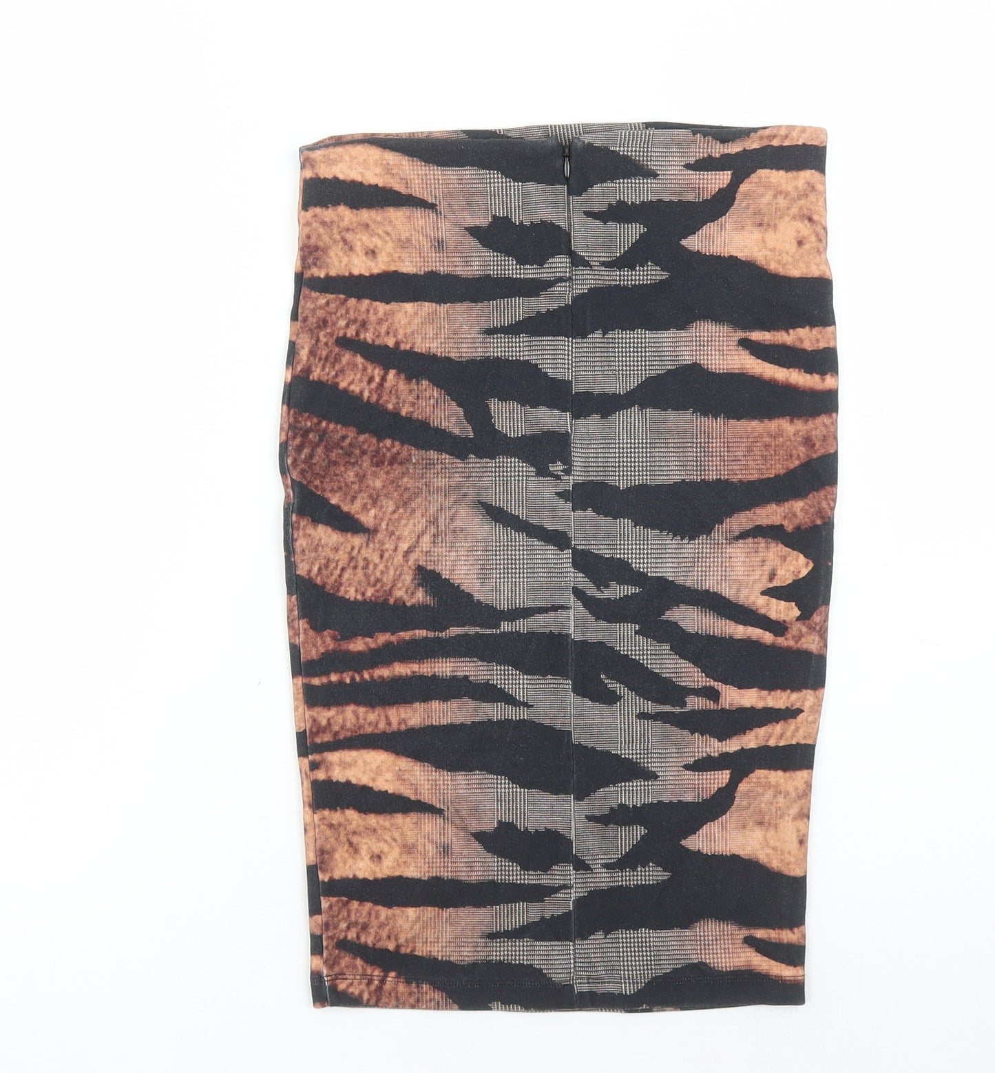 Alexander McQueen Womens Multicoloured Animal Print Cotton Bandage Skirt Size S Zip - Tiger Pattern