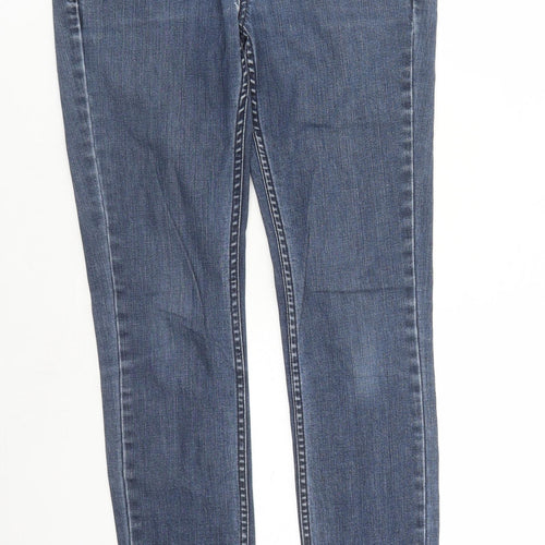 Topshop Womens Blue Cotton Straight Jeans Size 28 in L32 in Regular Zip
