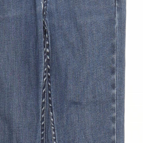 Topshop Womens Blue Cotton Straight Jeans Size 28 in L32 in Regular Zip