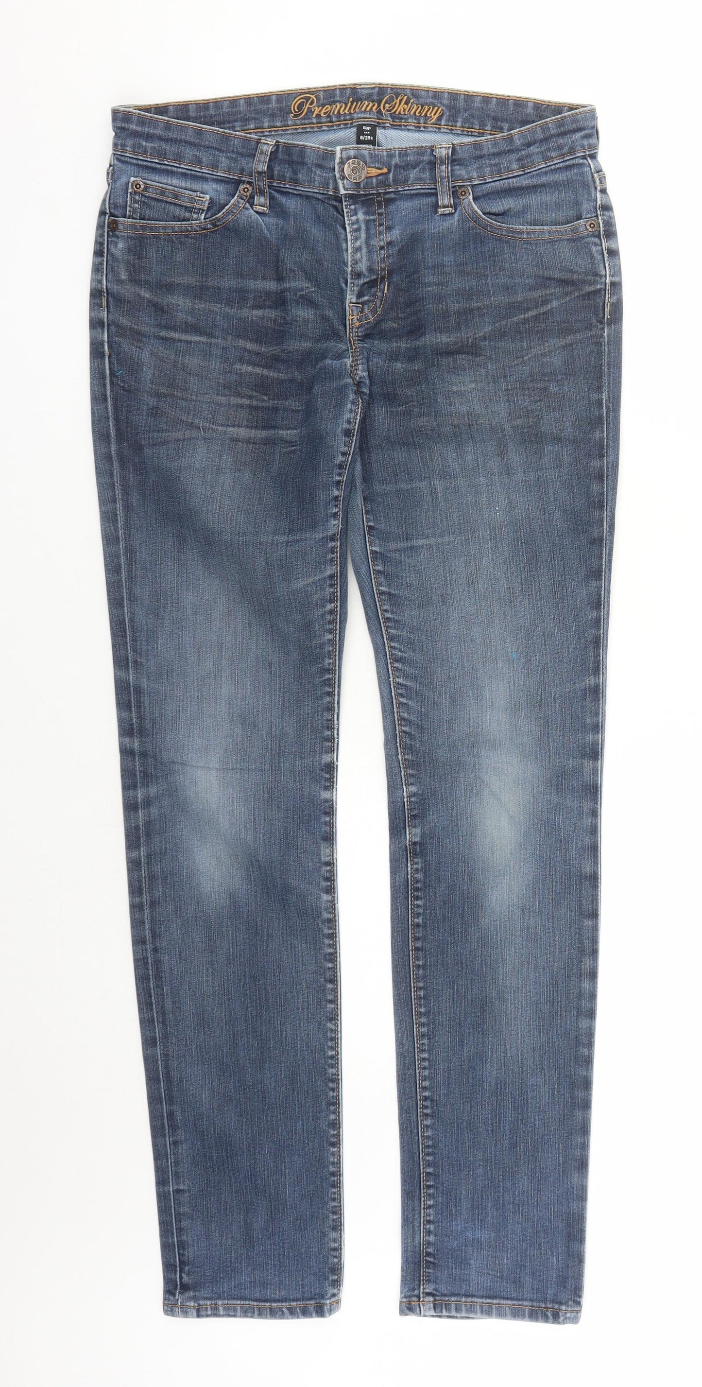 Gap Womens Blue Cotton Skinny Jeans Size 8 L32 in Regular Zip