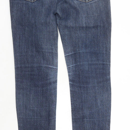 Jolina Womens Blue Cotton Straight Jeans Size 28 in L31 in Regular Zip