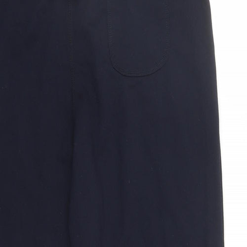 Bonmarché Womens Blue Polyester Cropped Trousers Size M L21 in Regular Drawstring - Elasticated Waist