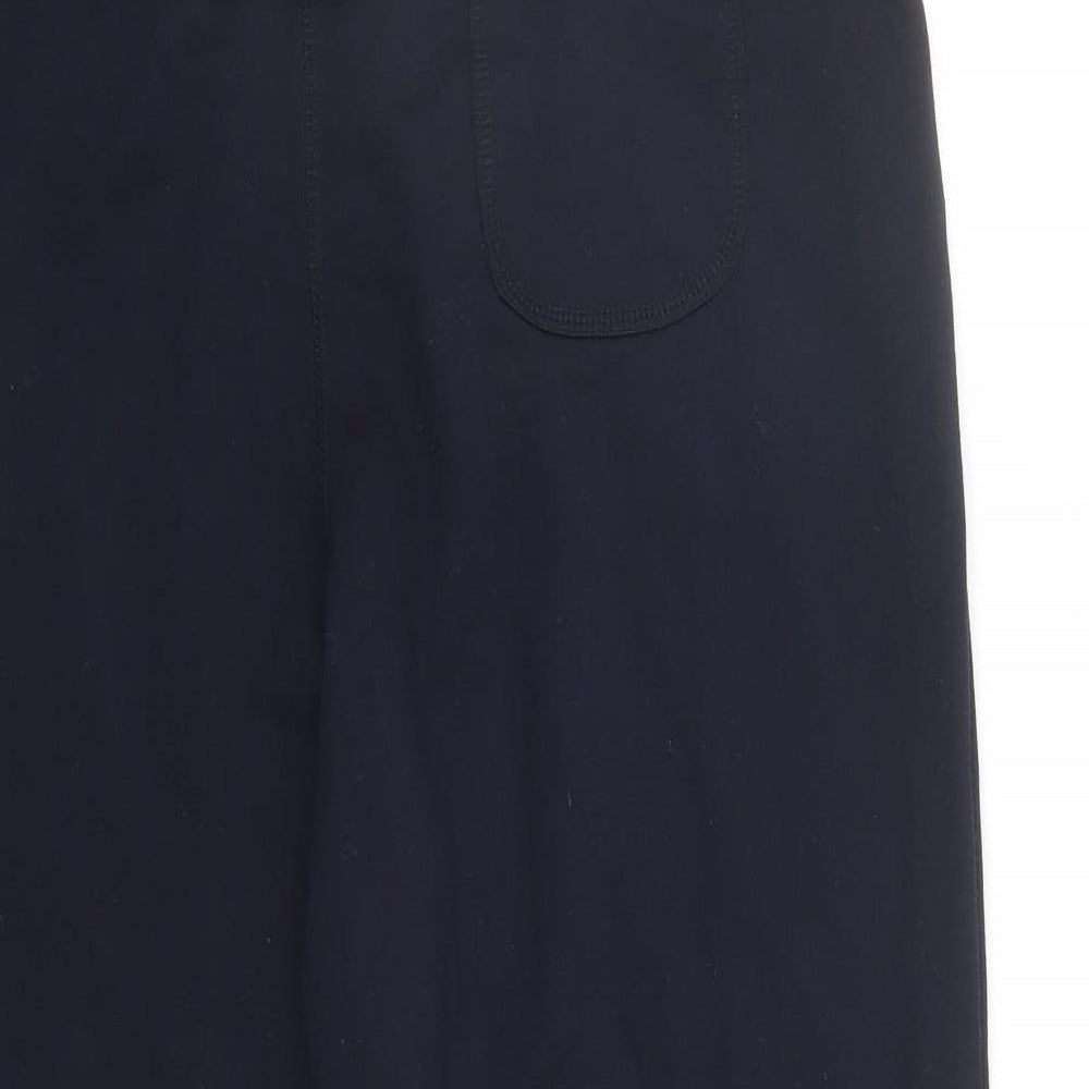 Bonmarché Womens Blue Polyester Cropped Trousers Size M L21 in Regular Drawstring - Elasticated Waist