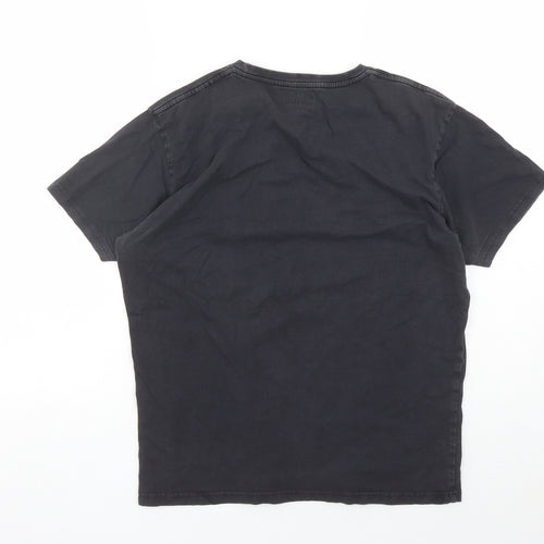 Nike Mens Black 100% Cotton Basic T-Shirt Size L Crew Neck Pullover
