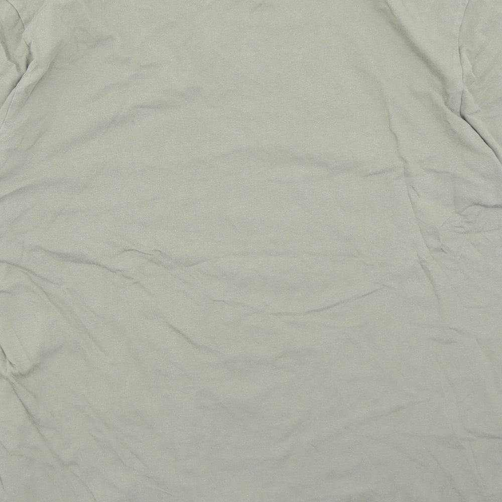 Nike Mens Green Cotton Basic T-Shirt Size L Crew Neck Pullover