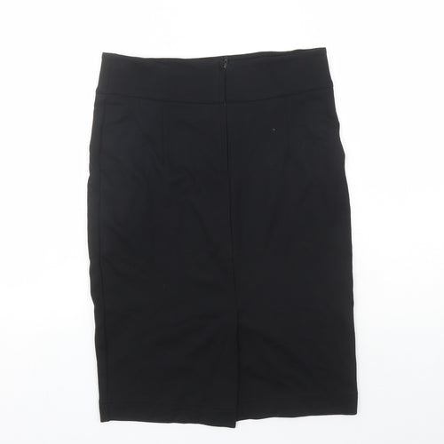 H&M Womens Black Viscose Straight & Pencil Skirt Size 12 Zip