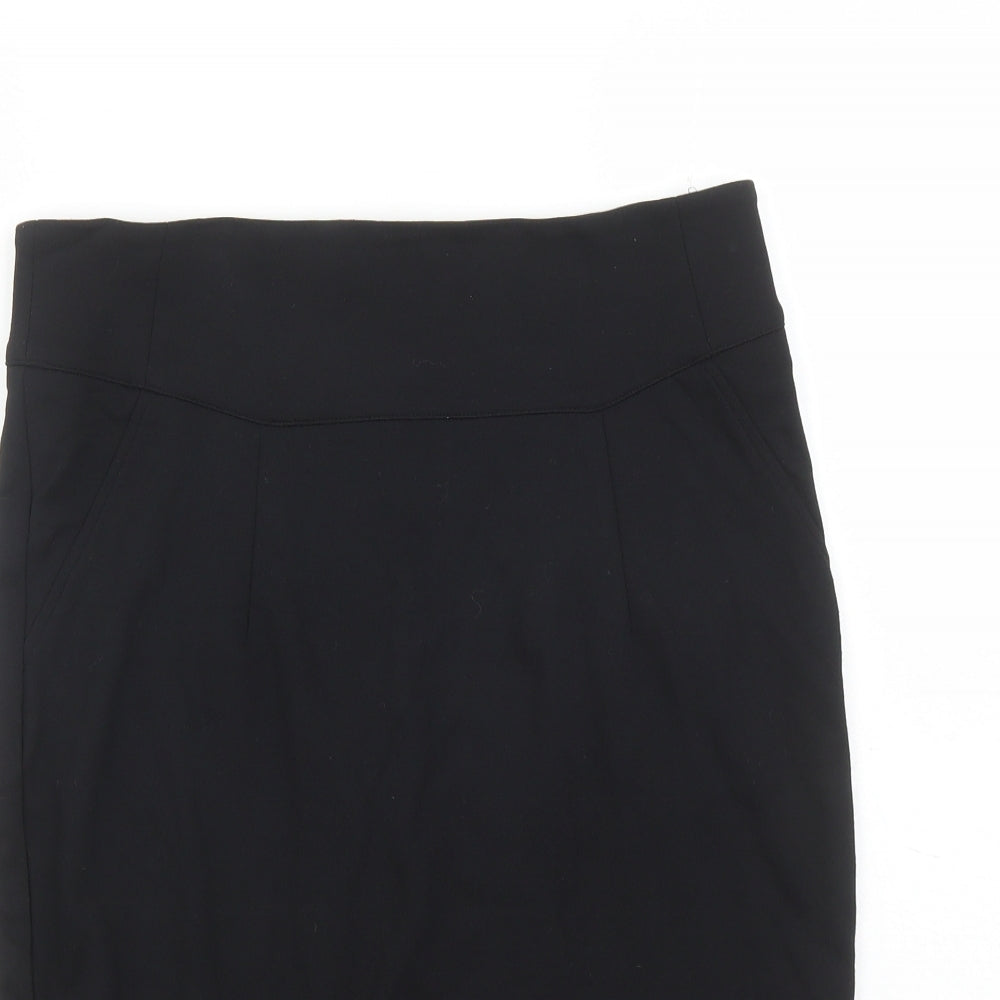 H&M Womens Black Viscose Straight & Pencil Skirt Size 12 Zip