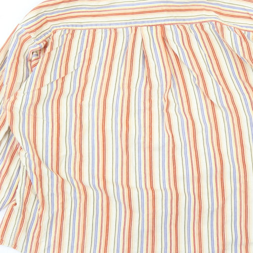 Barisal Mens Multicoloured Striped Cotton Button-Up Size M Collared Button