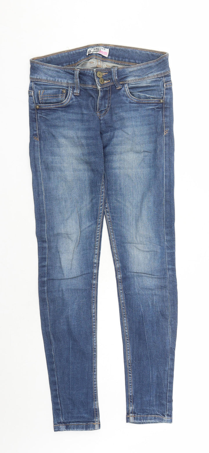 Terranova Womens Blue Cotton Skinny Jeans Size XS L29 in Regular Zip