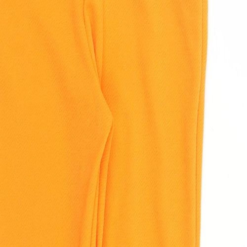 PRETTYLITTLETHING Womens Orange Polyester Carrot Trousers Size 10 L27 in Regular - Elasticated Waist