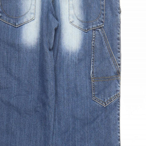 E-vie Womens Blue Cotton Bootcut Jeans Size 12 L30 in Regular Zip