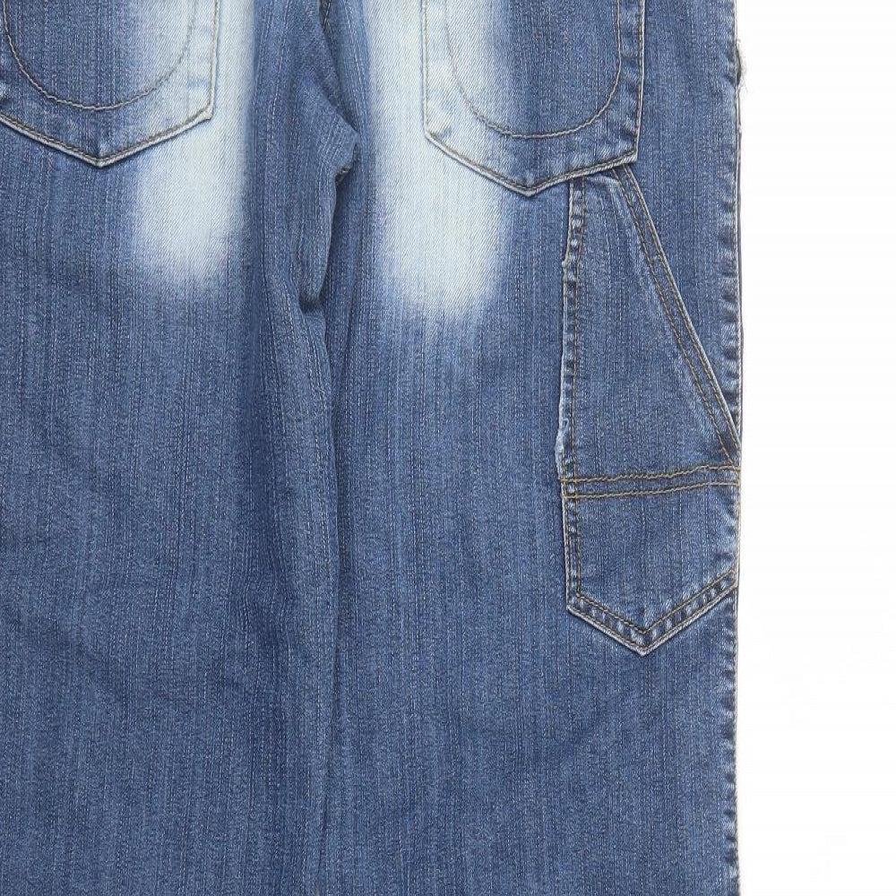 E-vie Womens Blue Cotton Bootcut Jeans Size 12 L30 in Regular Zip