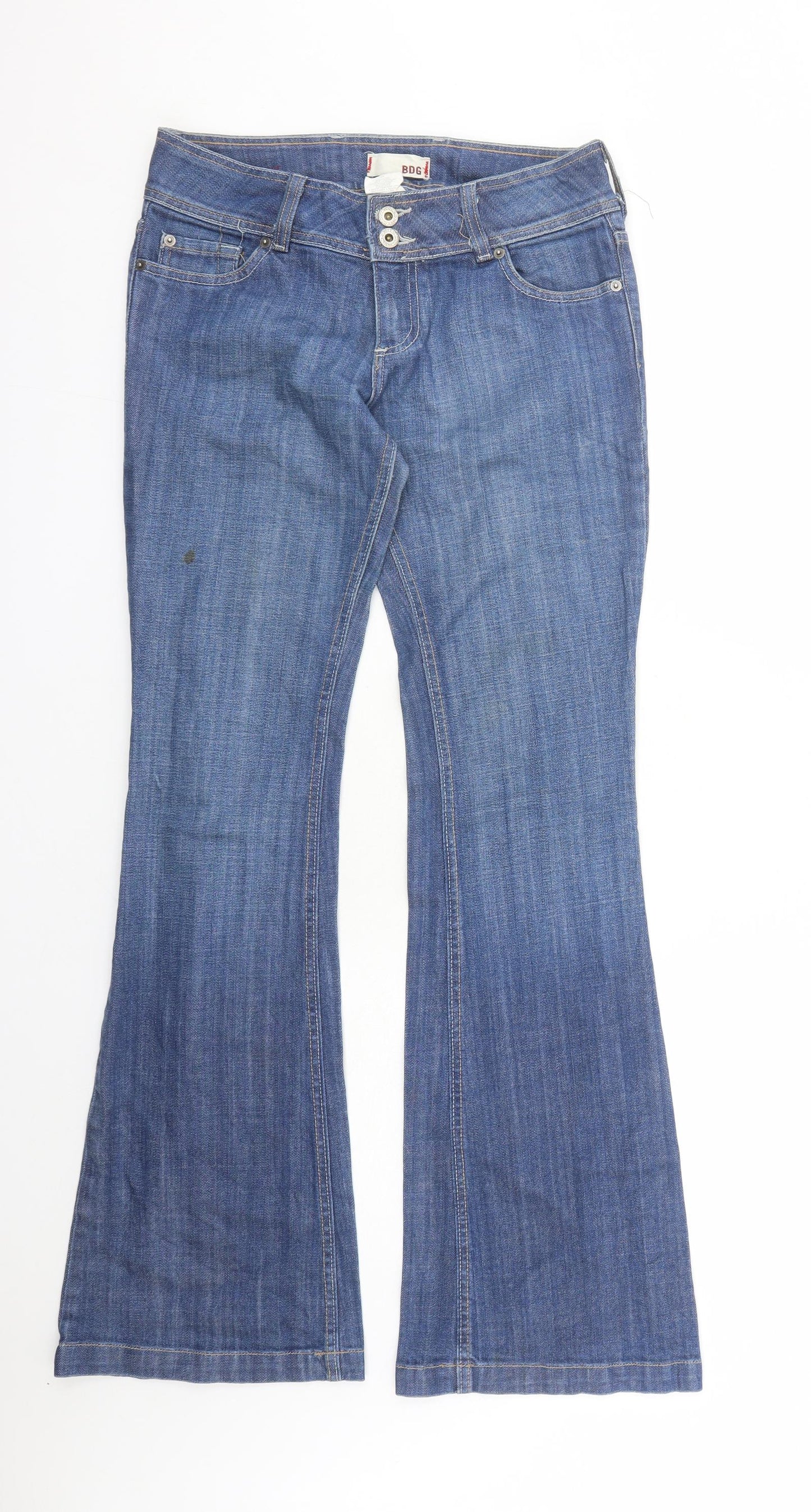 BDG Womens Blue Cotton Flared Jeans Size 32 in L33 in Regular Zip