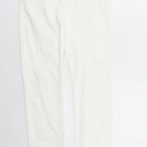 Michael Kors Womens White Cotton Straight Jeans Size 6 L31 in Regular Zip