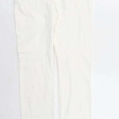 Michael Kors Womens White Cotton Straight Jeans Size 6 L31 in Regular Zip