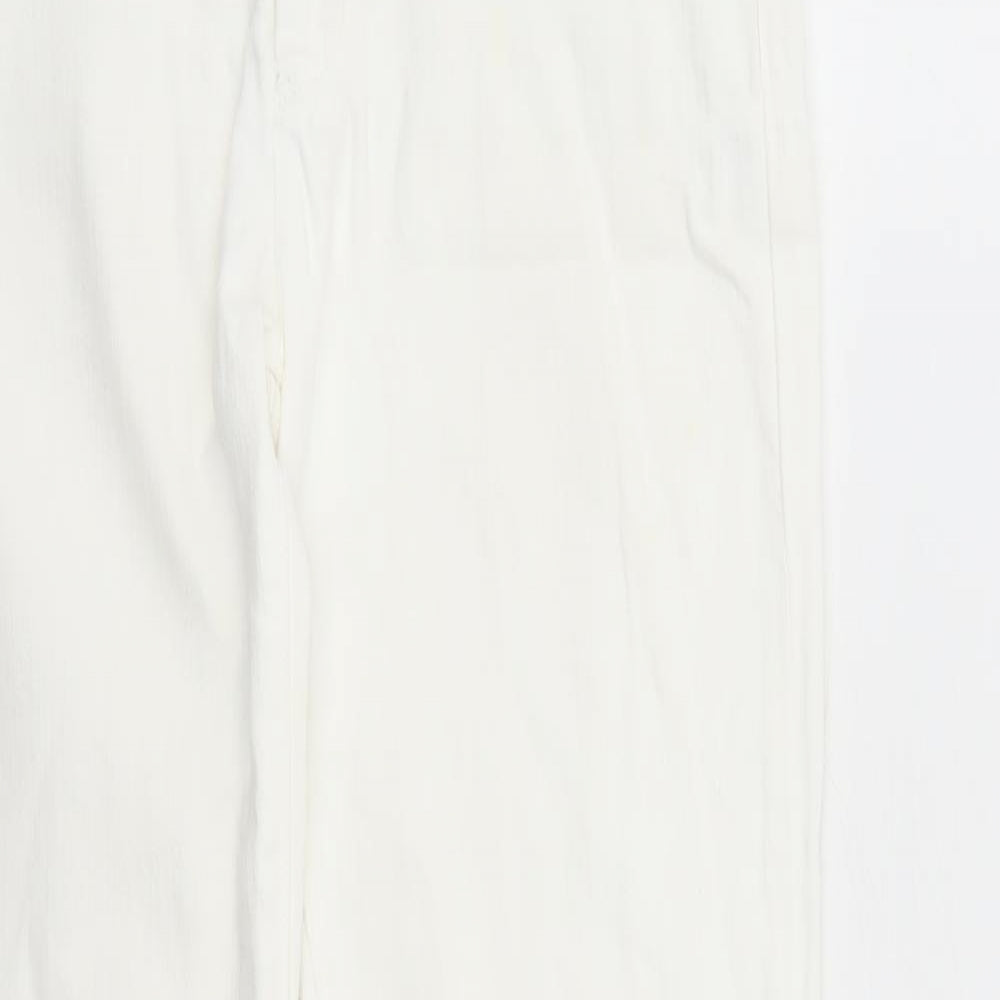 Michael Kors Womens White Cotton Straight Jeans Size 6 L31 in Regular Zip