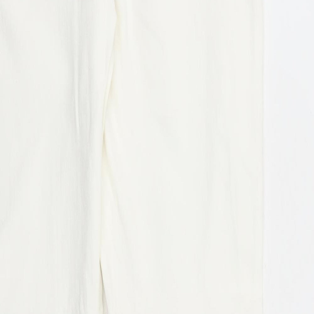 Michael Kors Womens White Cotton Straight Jeans Size 6 L31 in Regular Zip