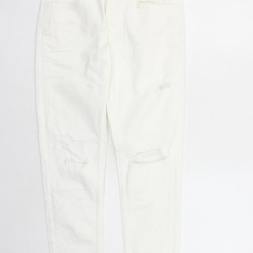 Zara Womens White Cotton Skinny Jeans Size 28 in L30 in Regular Zip