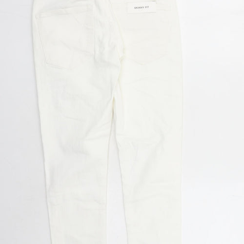 Zara Womens White Cotton Skinny Jeans Size 28 in L30 in Regular Zip