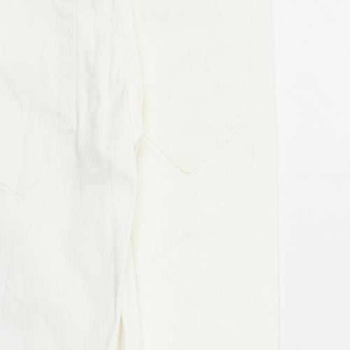 Zara Womens White Cotton Skinny Jeans Size 28 in L30 in Regular Zip